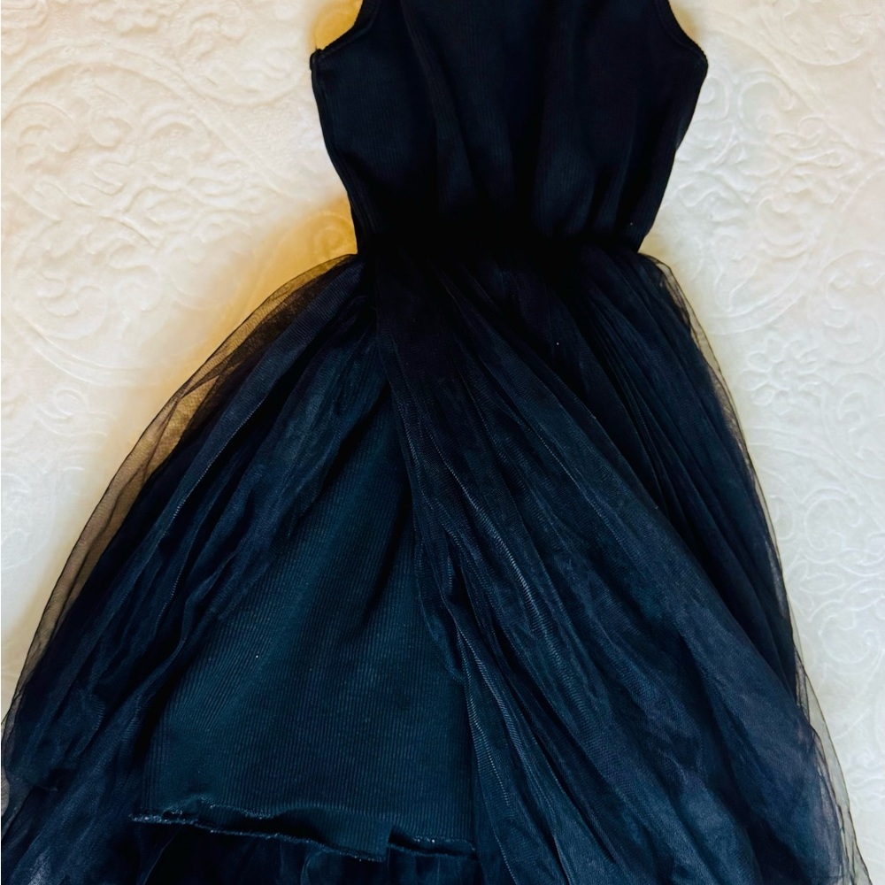 Girls 3T Black Tulle Dress with Cotton Tank Dress Underneath - Picture 2 of 7